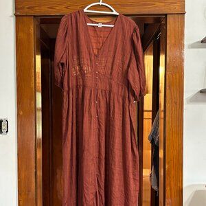 Old Navy rust colored midi prairie dress